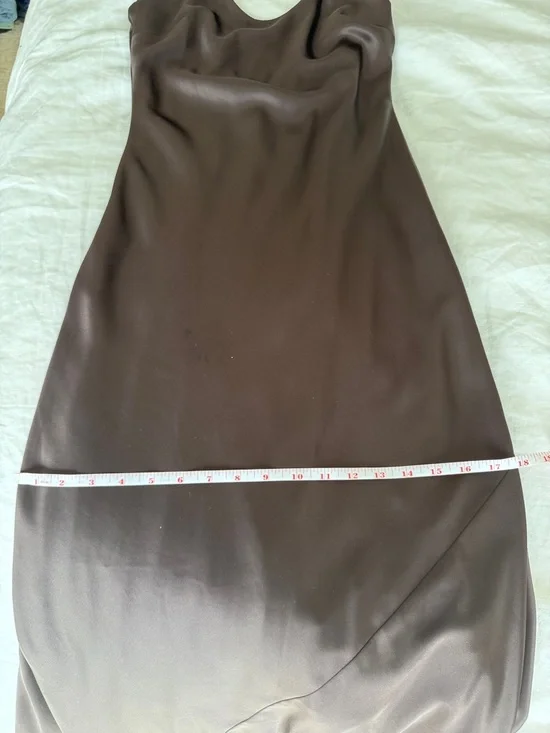Reformation Sapphira Satin Brown Dress - Picture 6 of 8